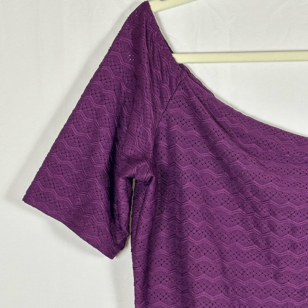 Guess Cropped Top Textured Magenta Purple- XL - Picture 3 of 9